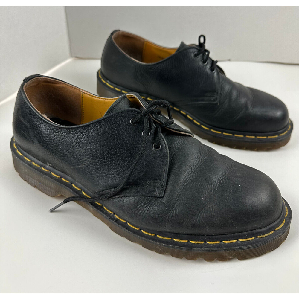 Dr. Martens Leather Round Toe Lace Up Oxford Dress Shoes Black 1A89 Men's Size 9 - Picture 2 of 12